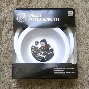 NHL Vegas Golden Knights Child's  Plate & Bowl Set NHL  kids Officially Licensed